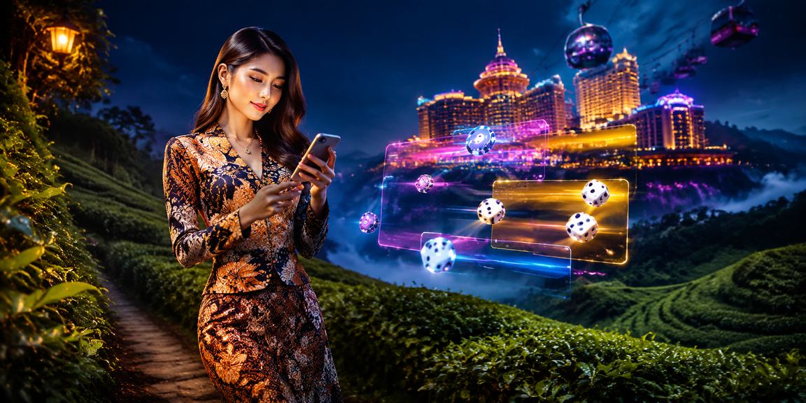 Paparan permainan dadu di Genting Highlands dengan rekaan batik Malaysia yang menggambarkan hiburan bertanggungjawab